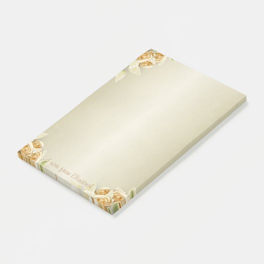 Elegant Luxury, Faux Gold Rozen Post-it® Notes (Schuin)