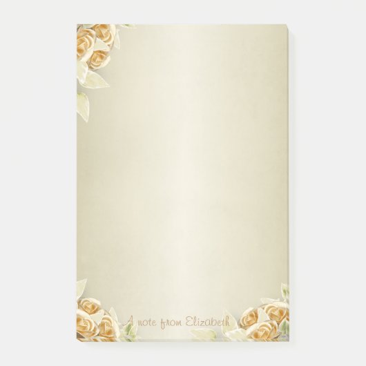 Elegant Luxury, Faux Gold Rozen Post-it® Notes (Voorkant)