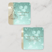 Elegant Luxury Glam, Faux Gold, Bokeh, Lace, Dress Vierkante Visitekaartje (Voorkant / Achterkant)