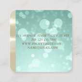 Elegant Luxury Glam, Faux Gold, Bokeh, Lace, Dress Vierkante Visitekaartje (Achterkant)