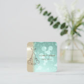 Elegant Luxury Glam, Faux Gold, Bokeh, Lace, Dress Vierkante Visitekaartje (Staand voorkant)