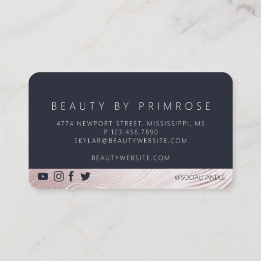 Elegant Luxury Glam Roos Gold Abstracte VIP Loyalt Klantenkaartje (Achterkant)