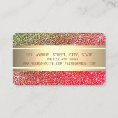 Elegant Luxury Glitter, Gold Stripe, Lotus Ombre Visitekaartje (Achterkant)