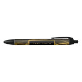 Elegant Luxury Gold Black Wave Blauwe Inkt Pen (Bovenkant)