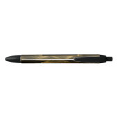 Elegant Luxury Gold Black Wave Blauwe Inkt Pen (Achterkant)