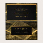 Elegant Luxury Gold Black Wave Visitekaartje (Buitenkant ongevouwen)