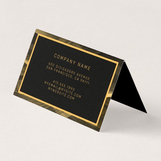 Elegant Luxury Gold Black Wave Visitekaartje (Achterkant)