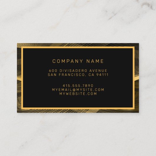 Elegant Luxury Gold Black Wave Visitekaartje (Achterkant)