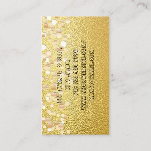 Elegant Luxury Gold Faux Lashes Visitekaartje (Achterkant)