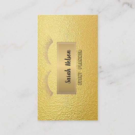 Elegant Luxury Gold Faux Lashes Visitekaartje (Voorkant)
