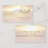 Elegant Luxury Gold Feather Visitekaartje (Voorkant / Achterkant)