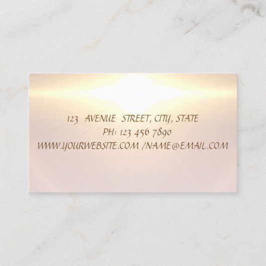 Elegant Luxury Gold Feather Visitekaartje (Achterkant)