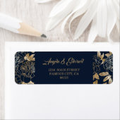 Elegant Luxury Gold Florals Weddenschap Label (Insitu)