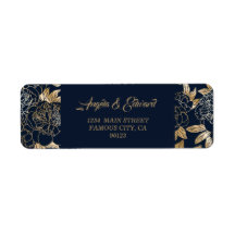 Elegant Luxury Gold Florals Weddenschap Label