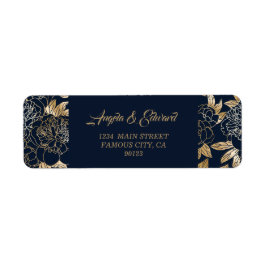 Elegant Luxury Gold Florals Weddenschap Label