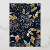 Elegant Luxury Gold Florals Wedding Folie Uitnodiging (Achterkant)
