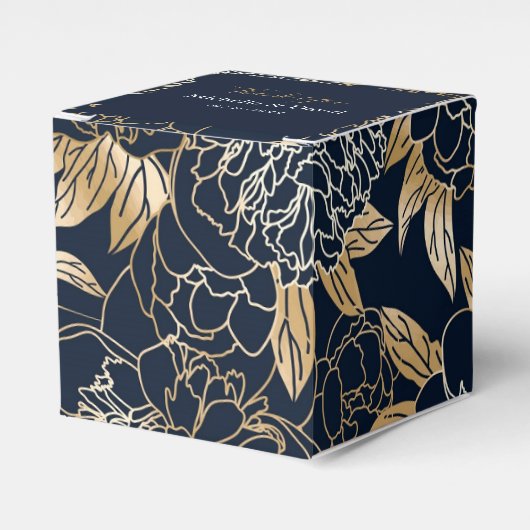 Elegant Luxury Gold Florals Wedding for Box Bedankdoosjes (Voorkant Zijde)