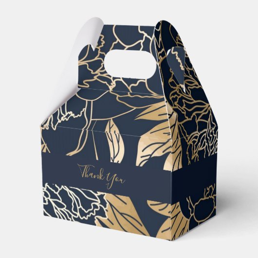 Elegant Luxury Gold Florals Wedding for Box Bedankdoosjes (Achterkant)