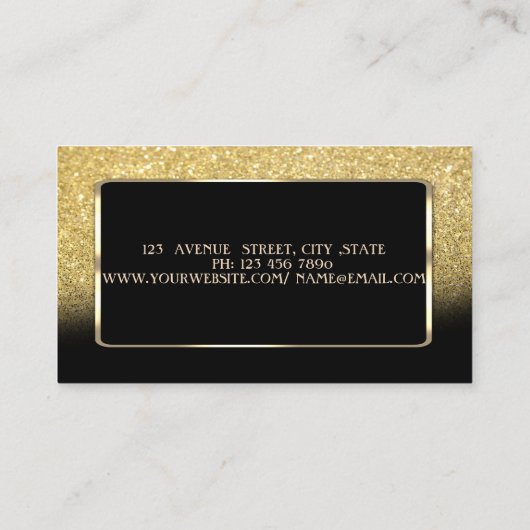Elegant Luxury Gold Glitter Bokeh Ombre Visitekaartje (Achterkant)