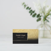 Elegant Luxury Gold Glitter Bokeh Ombre Visitekaartje (Staand voorkant)