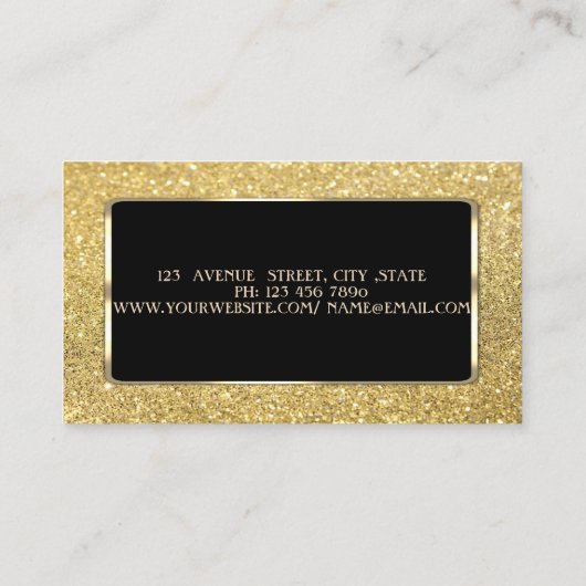 Elegant Luxury Gold Glitter Bokeh Visitekaartje (Achterkant)