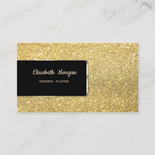 Elegant Luxury Gold Glitter Bokeh Visitekaartje (Voorkant)