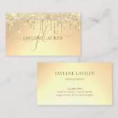 Elegant Luxury Gold Glitter Drift Monogram Visitekaartje (Voorkant / Achterkant)