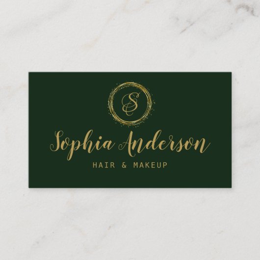 Elegant Luxury Gold Glitter & Signature Script Bus Visitekaartje (Voorkant)