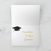 Elegant, Luxury, Gold Glitter, Stars, Graduation C Kaart (Binnen)
