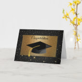 Elegant, Luxury, Gold Glitter, Stars, Graduation C Kaart (Gele Bloem)