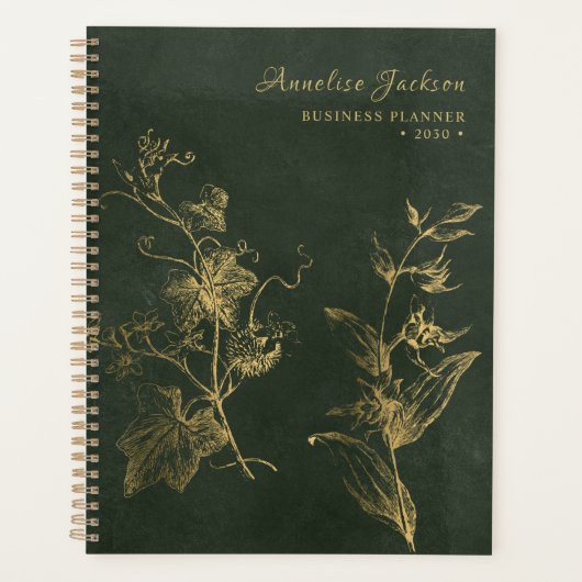 Elegant luxury gold green business professional planner (Voorkant)
