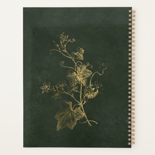 Elegant luxury gold green business professional planner (Achterkant)