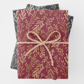 Elegant Luxury Gold Leaf Pattern Kerstmis Inpakpapier Vel (In situ)