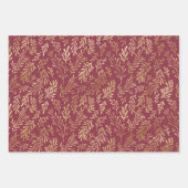 Elegant Luxury Gold Leaf Pattern Kerstmis Inpakpapier Vel (Voorkant)