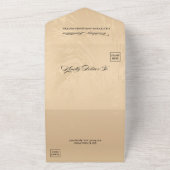 Elegant Luxury Gold Marbled Wedding All In One Uitnodiging (Buitenkant)