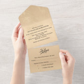 Elegant Luxury Gold Marbled Wedding All In One Uitnodiging (Afscheurbaar)