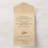 Elegant Luxury Gold Marbled Wedding All In One Uitnodiging (Binnen)