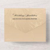 Elegant Luxury Gold Marbled Wedding All In One Uitnodiging (Achterkant)