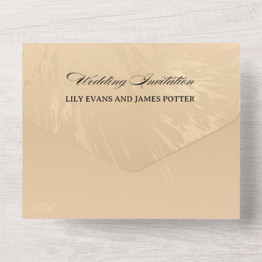 Elegant Luxury Gold Marbled Wedding All In One Uitnodiging (Achterkant)