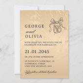 Elegant Luxury Gold Marbled Wedding Kaart (Voorkant)