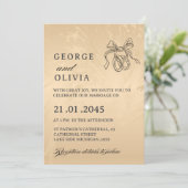 Elegant Luxury Gold Marbled Wedding Kaart (Staand voorkant)