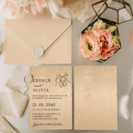 Elegant Luxury Gold Marbled Wedding Kaart