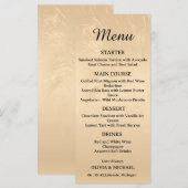 Elegant Luxury Gold Marbled Wedding Menu (Voorkant / Achterkant)