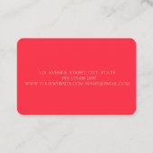 Elegant Luxury Gold Swirls Red Visitekaartje (Achterkant)