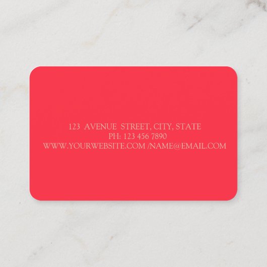 Elegant Luxury Gold Swirls Red Visitekaartje (Achterkant)