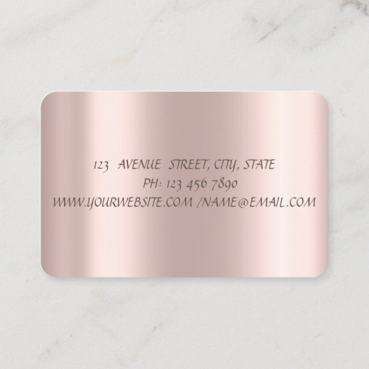 Elegant Luxury Gold Swirls Roos Gold Visitekaartje (Achterkant)