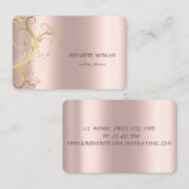 Elegant Luxury Gold Swirls Roos Gold Visitekaartje (Voorkant / Achterkant)