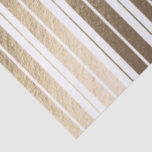 Elegant Luxury Gold White Striped Kerstmis Tissuepapier (Detail)