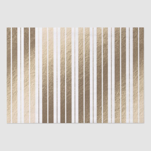 Elegant Luxury Gold White Striped Kerstmis Tissuepapier (Voorkant)