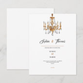 Elegant luxury golden classy wedding invitation kaart (Voorkant / Achterkant)